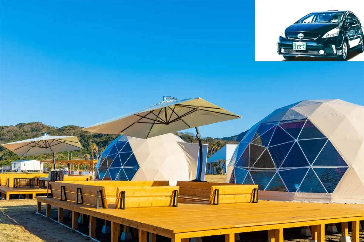 糸島LASPARK RESORT 海に手が届くようなグランピング宿泊 2食・タクシー送迎プラン