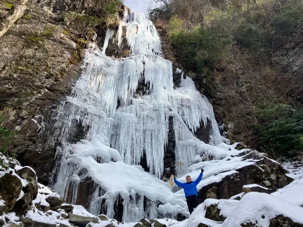 冬の英彦山<br>英彦山の氷瀑(四王寺の滝)