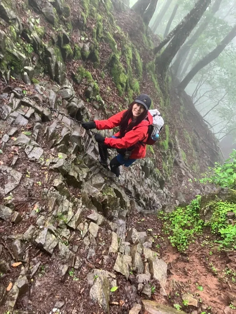 登山道<br>一番登りやすい表参道からも簡単な鎖場は2か所あります。