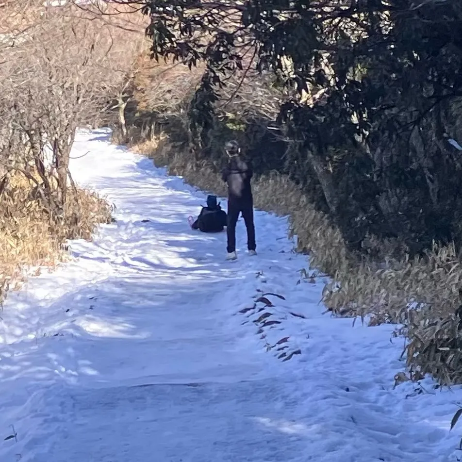 2週間前のくじゅう牧ノ戸峠から中岳・久住山への登山道❄️